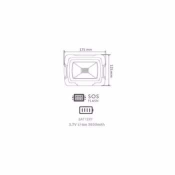Reflector portabil 10W IP44 4000K 700lm cu functie S.O.S + USB cip SAMSUNG V-TAC