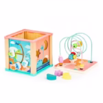 Cub educational din lemn Ecotoys Dino HM015471