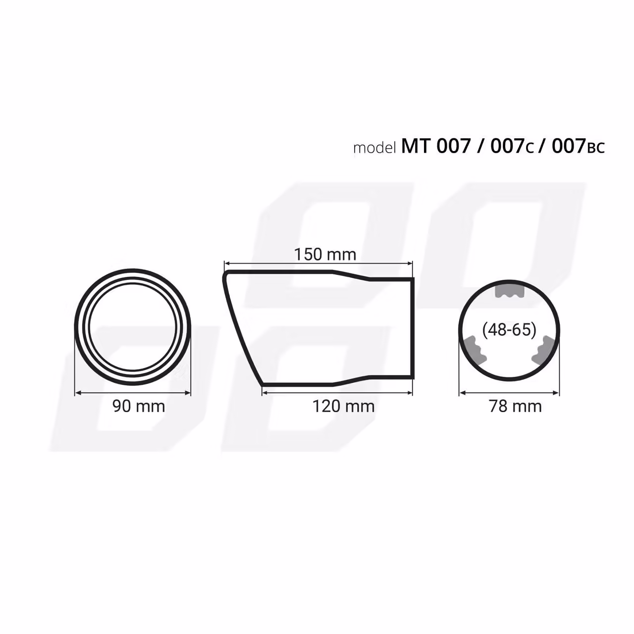 Ornament toba esapament din otel inoxidabil MT 007BC – FUMURIU