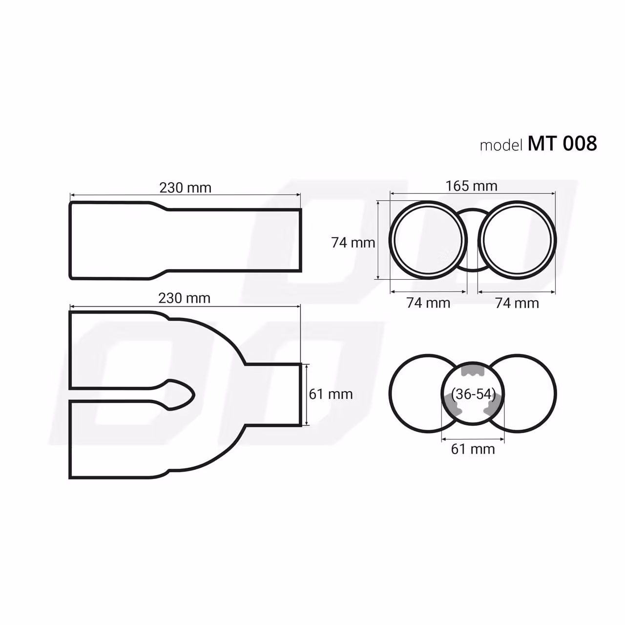 Ornament toba esapament din otel inoxidabil MT 008