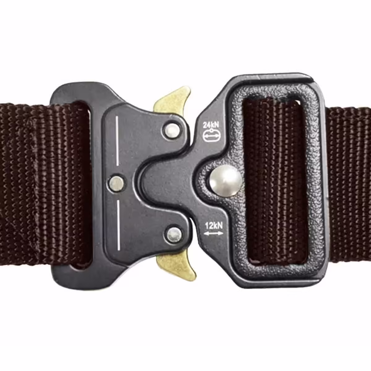 Curea Tactica pentru pantaloni, culoare Maro cu catarama Neagra