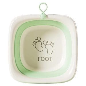 Cada Pliabila pentru Baie pentru Copii, Flippy, Cadita pentru Bebelusi, Model Patrat pentru Picioare, Verde, 32×27.5×3.7 cm, 4 L