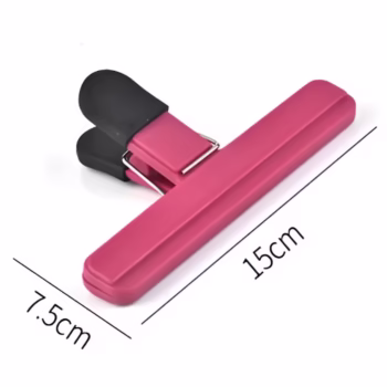 Cleste Multifunctional pentru Sigilarea Pungilor, Flippy, din Plastic, Mentine Alimentele Proaspete, 15×7.5 cm, Roz