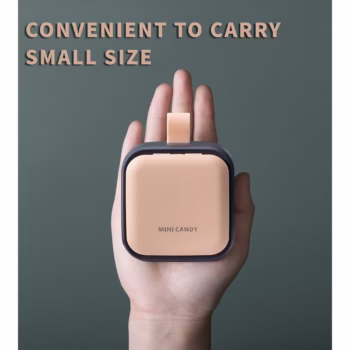 Cutie Depozitare Medicamente Mini, Flippy, 4 Compartimente, Inchidere Etans, Portabila, Patrat, Roz-Negru, PP, 7.5×7.5×3 cm