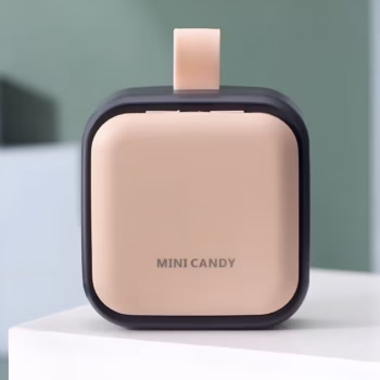 Cutie Depozitare Medicamente Mini, Flippy, 4 Compartimente, Inchidere Etans, Portabila, Patrat, Roz-Negru, PP, 7.5×7.5×3 cm