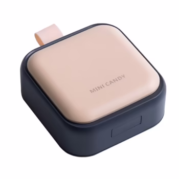 Cutie Depozitare Medicamente Mini, Flippy, 4 Compartimente, Inchidere Etans, Portabila, Patrat, Roz-Negru, PP, 7.5×7.5×3 cm