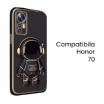 Husa de Protectie 2 in 1, Flippy, Husa de Protectie pentru Honor 70, Model Astronaut, Husa cu Suport, din TPU, Negru