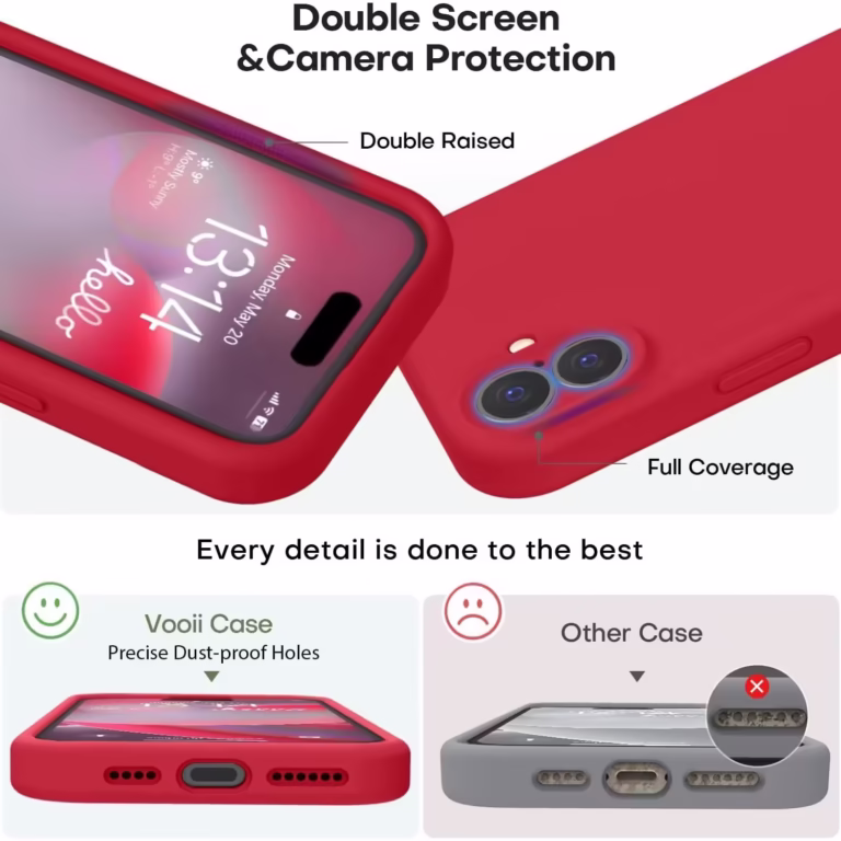 Husa de Protectie, Flippy, pentru iPhone 16 Plus, Liquid Silicone, cu Microfibra pe Interior, Protectie Antisoc, Compatibil Incarcare Wireless, Rosu