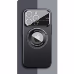 Husa protectie MagSafe Kathy Tech, Flippy, pentru Apple iPhone 13, Dublu Cerc, Negru