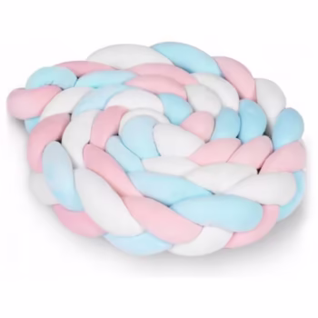 Protectie laterala pentru patut, impletita, 3 M, Ricokids 722105 – Albastru – Roz