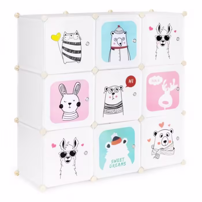 Raft modular cu 9 compartimente pentru camera copilului Ecotoys 09B Raft modular cu 9 compartimente pentru camera copilului Ecotoys 09B
