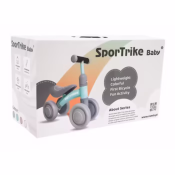 Bicicleta fara pedale cu 4 roti din plastic SporTrike – Roz