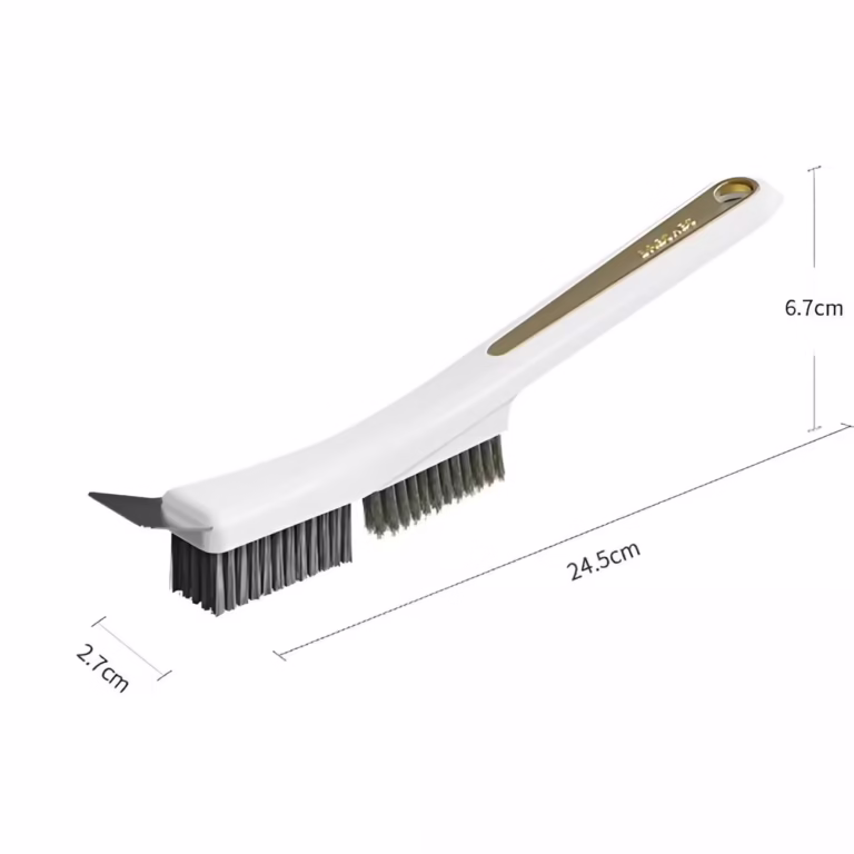 Perie de Sarma pentru Bucatarie, Flippy, din Doua Bucati, Maner Lung cu Gaura de Prindere, Peri din Otel, Anti-Reziduu, Anti-Murdarie, 24.5×2.7×6.7cm, Alb