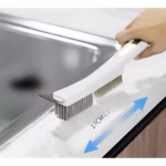 Perie de Sarma pentru Bucatarie, Flippy, din Doua Bucati, Maner Lung cu Gaura de Prindere, Peri din Otel, Anti-Reziduu, Anti-Murdarie, 24.5×2.7×6.7cm, Alb