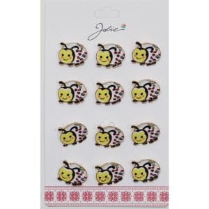 Set 12 Brose Martisor pentru Copii Buburuza Galbena