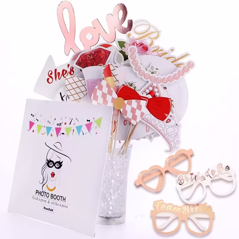 Set 23 de Accesorii pentru Petrecere, Flippy, Props pentru Coltul de Poze, Tematica Petrecerea Burlacitelor, Roz