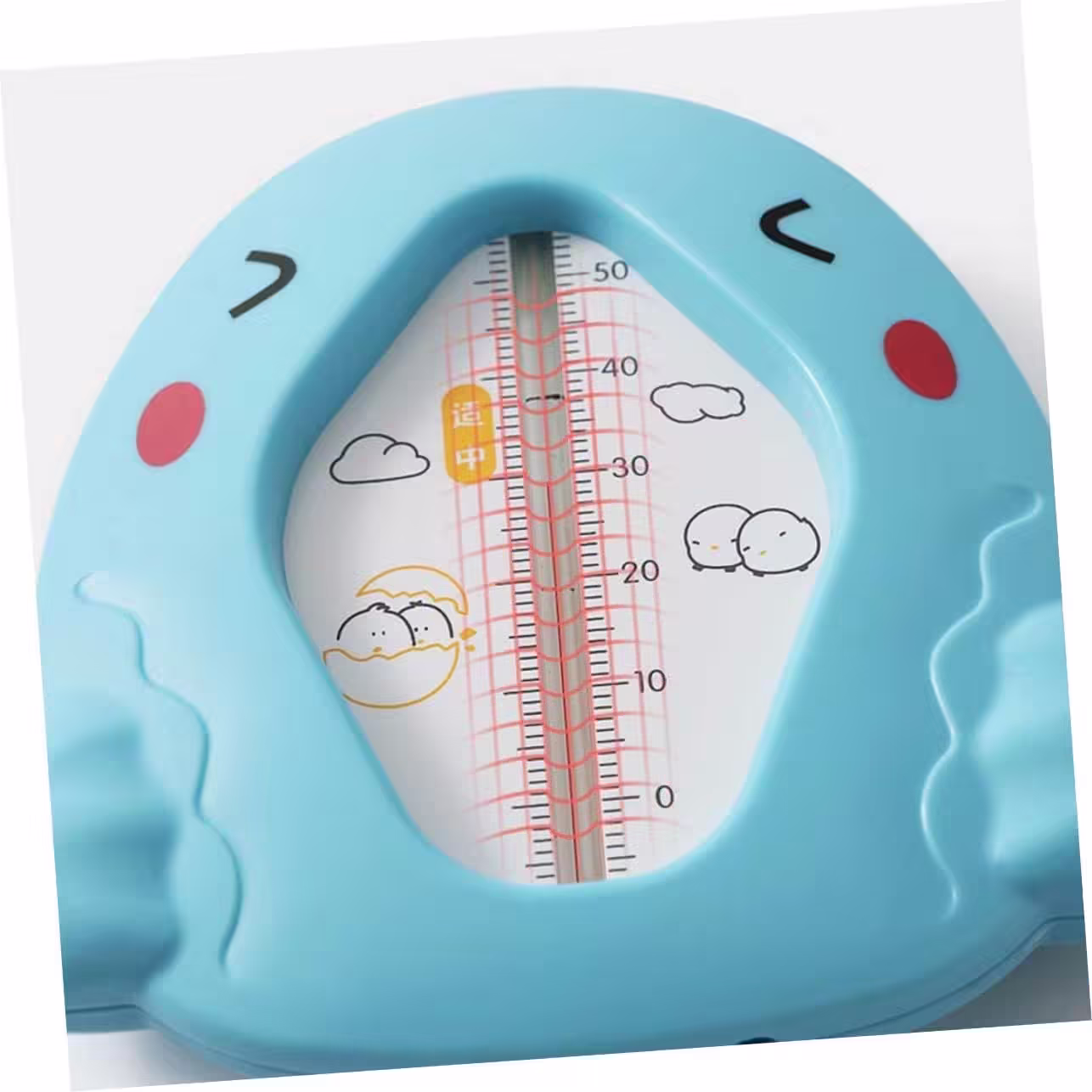 Termometru pentru Baie, Flippy, Plutitor, Rezistent la apa, Multifunctional, Model Gaina, 10.5×10.5×2.5 cm, Albastru