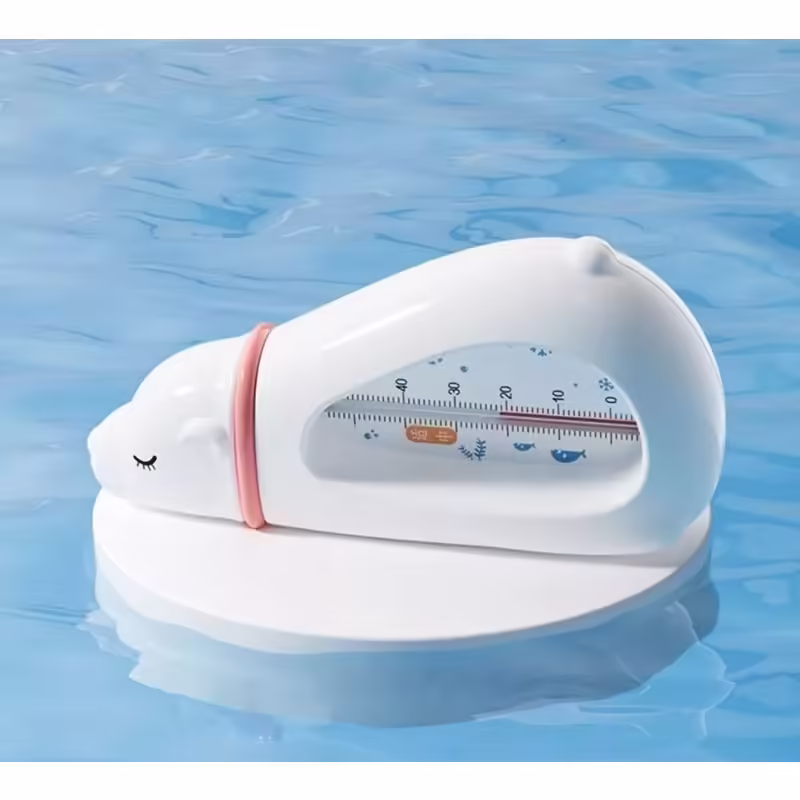 Termometru pentru Baie, Flippy, Plutitor, Rezistent la apa, Multifunctional, Model Urs Polar, 15×7.5×4 cm, Alb