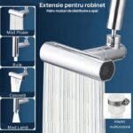 Adaptor Rotativ pentru Robinet Bucatarie 12x12cm cu 4 Moduri de Dispersie