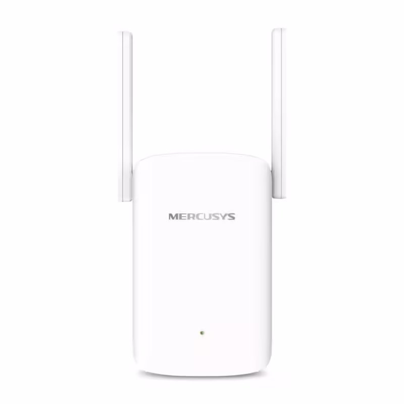 AX1500 Wi-Fi Range Extender SPEED: 300 Mbps at 2.4 GHz + 1201 Mbps at 5 GHz SPEC: 2× Fixed External Antennas, 1 × Gigabit Port, Wall Plugged, 1024 QAM, OFDMA FEATURE: MERCUSYS APP, WPS/Reset Button, Signal Indicator, Range Extender/Access Point mode, Adaptive Path Selection, Access Control
