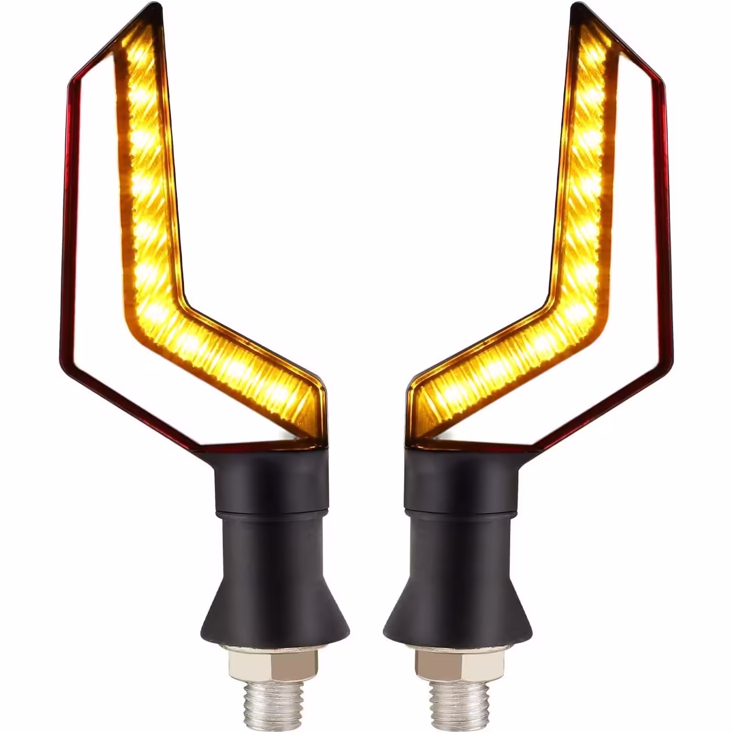 Set 2 lampi Semnalizare Moto, model BUMERANG, cu 2 functii, pozitie si semnalizare, tensiune 12V