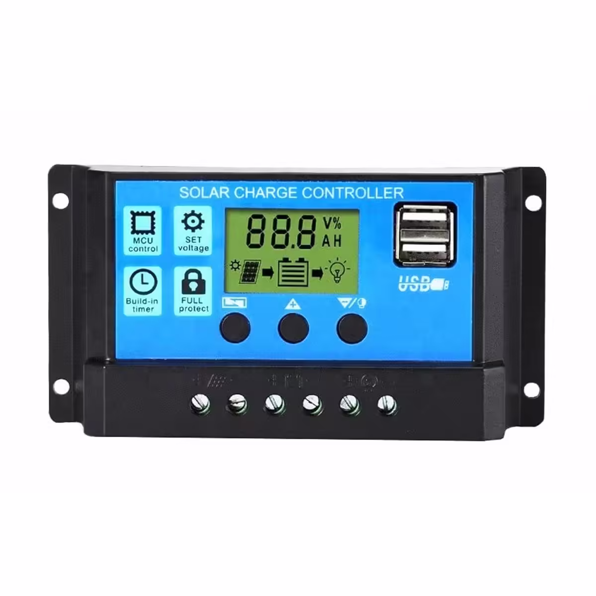 Controler/Regulator de incarcare panou solar, 12 – 24V, 30A, mini dual USB