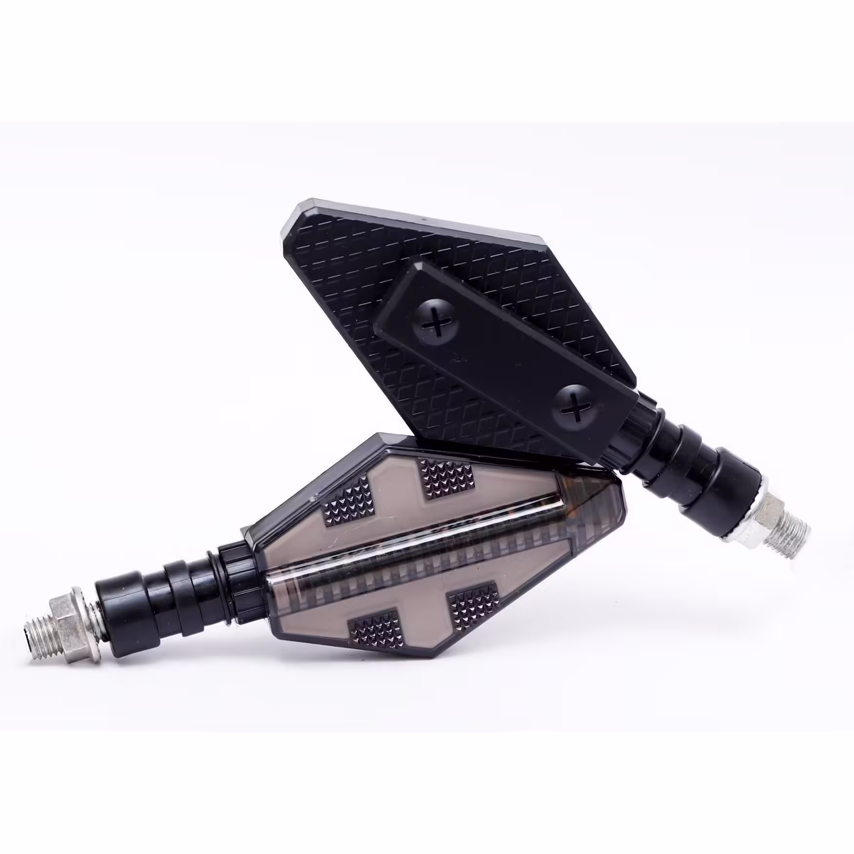 Set 2 lampi Semnalizare Moto, model CROSS, cu 2 functii, pozitie si semnalizare, tensiune 12V