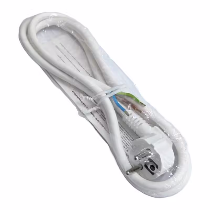 Cordon alimentare Schuko – fire libere 1.5m alb 16A 3500W 3×1.5mm2 cupru 3G1.5 CA15A11 Wconn