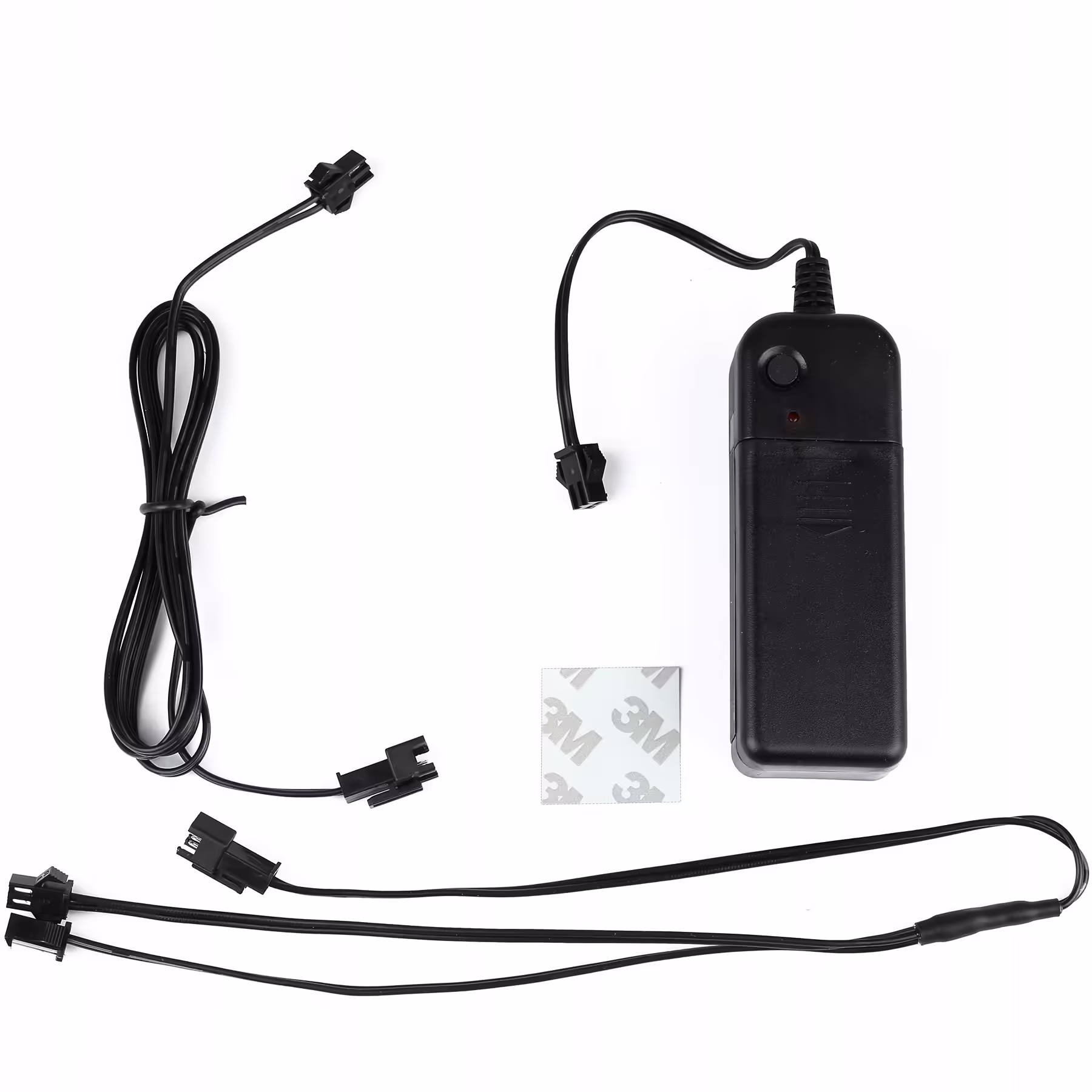 Set 2 benzi LED pentru iluminare casca moto, culoare alba, telecomanda cu fir, alimentare baterii