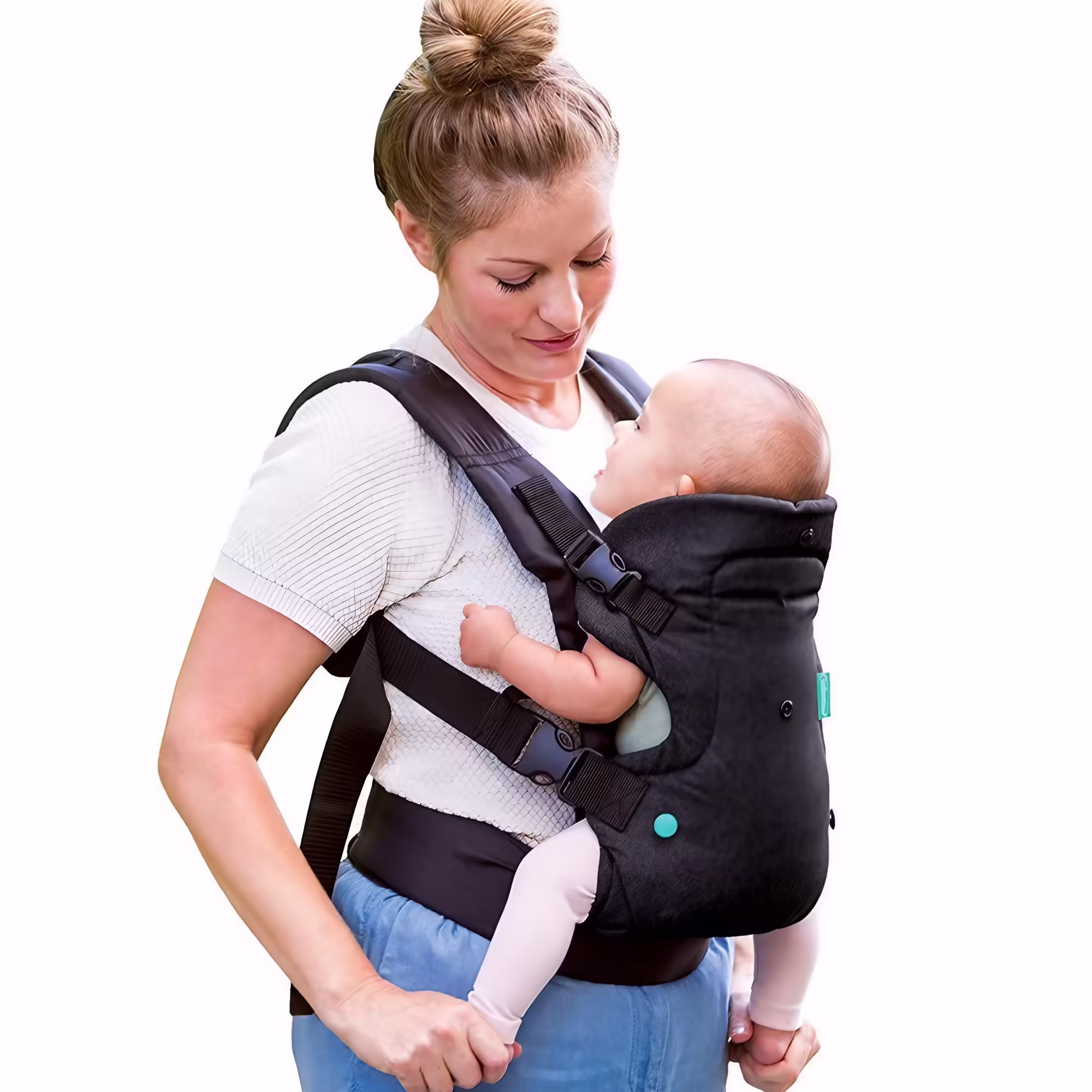 Marsupiu Ergonomic 4 in 1, Multifunctional, 4 Pozitii, 6-36 Luni, 3.5kg – 15 kg, Negru