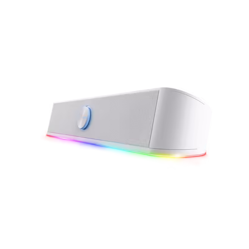 Soundbar Trust GXT 619W Thorne, putere maxima iesire 12W, freccventa raspuns 150 Hz – 20.000 Hz, impendata difuzor 4 Ohm, cu iluminare, alb