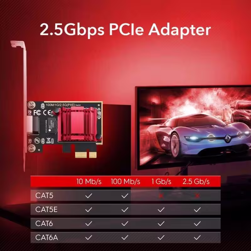 Placa de retea PCI Express Cudy PE25 2.5Gbps Chipset RTL8125