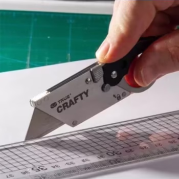 Cuțit pliabil True Utility Crafty TU590 mâner titaniu negru 2 lame rezervă