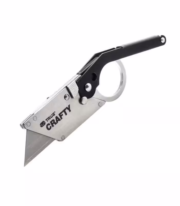 Cuțit pliabil True Utility Crafty TU590 mâner titaniu negru 2 lame rezervă