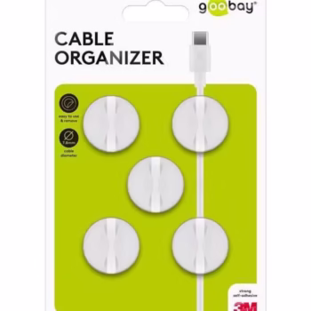 Set organizator cabluri 5 buc alb Goobay