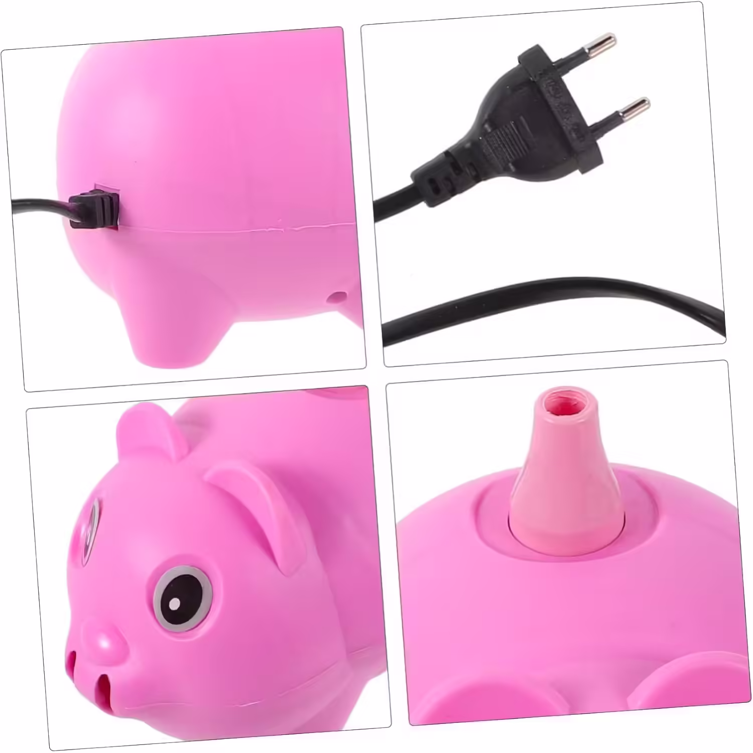 Pompa Electrica Pentru Umflat Baloane, 380 W, din Plastic, Model Porc, Roz