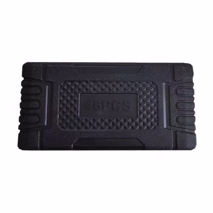 Chei tubulare Set 46 de Piese, Trusa Scule de Reparatii Auto, Prelungitoare Rigid si Flexibil, Articulatie Cardanica, Antrenor de Forta Glisant, Adaptoare, Maner pentru Surubelnita, 23 x 12 x 4 cm, 1.9 kg, Cutie Neagra