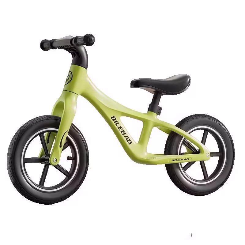 Bicicleta pentru Copii, Fara Pedale, Pentru 2-6 Ani, 2 Roti Silentioase, Sa Reglabila 43 – 58 cm, din Plastic si Fibra de Sticla, 88 x 56 x 43 cm, Verde
