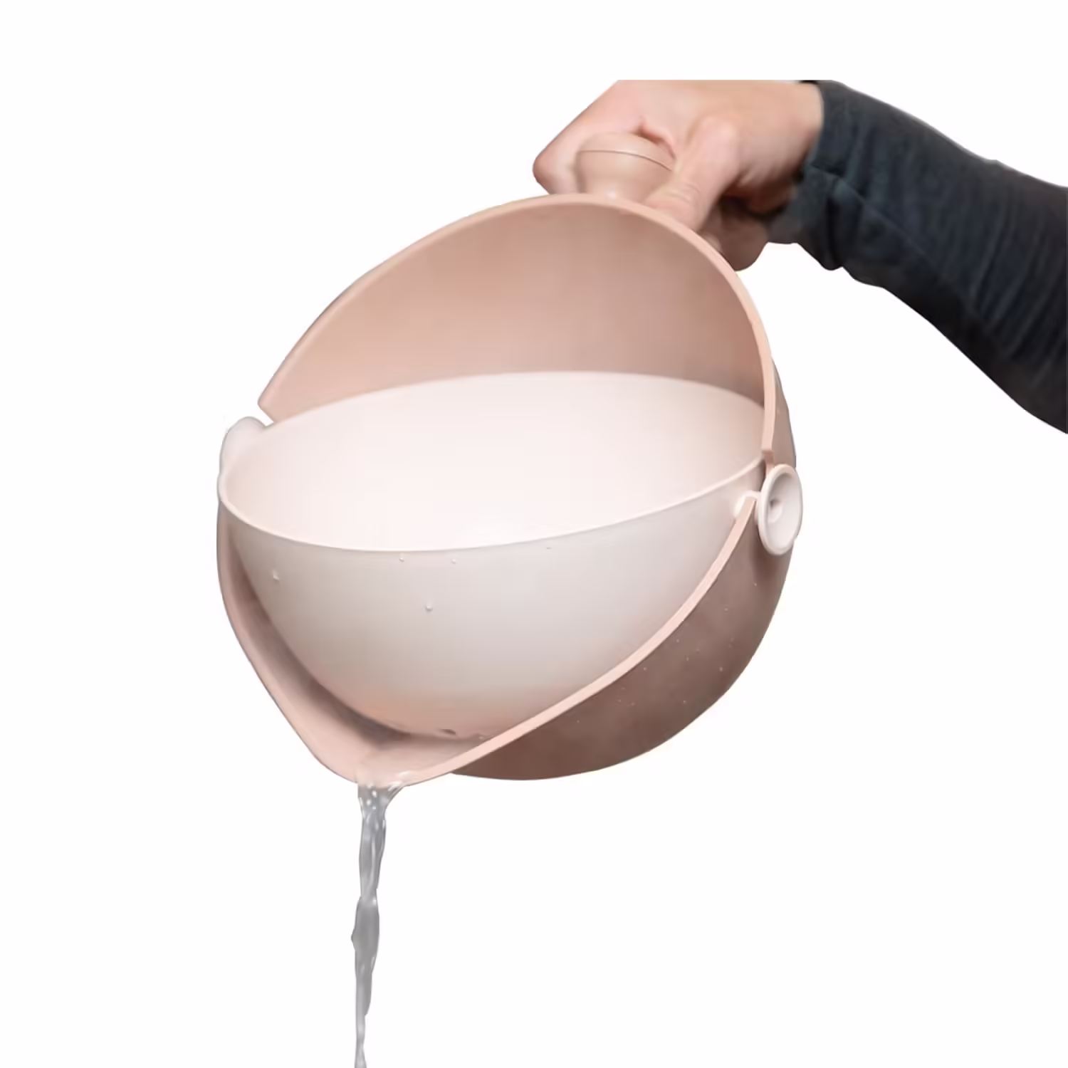 Bol cu Doua Straturi, pentru Fructe, Legume, cu Cos de Scurgere a Apei, 2L, din ABS+PP, 29.9 x 22.5 x 11.8 cm, Maro