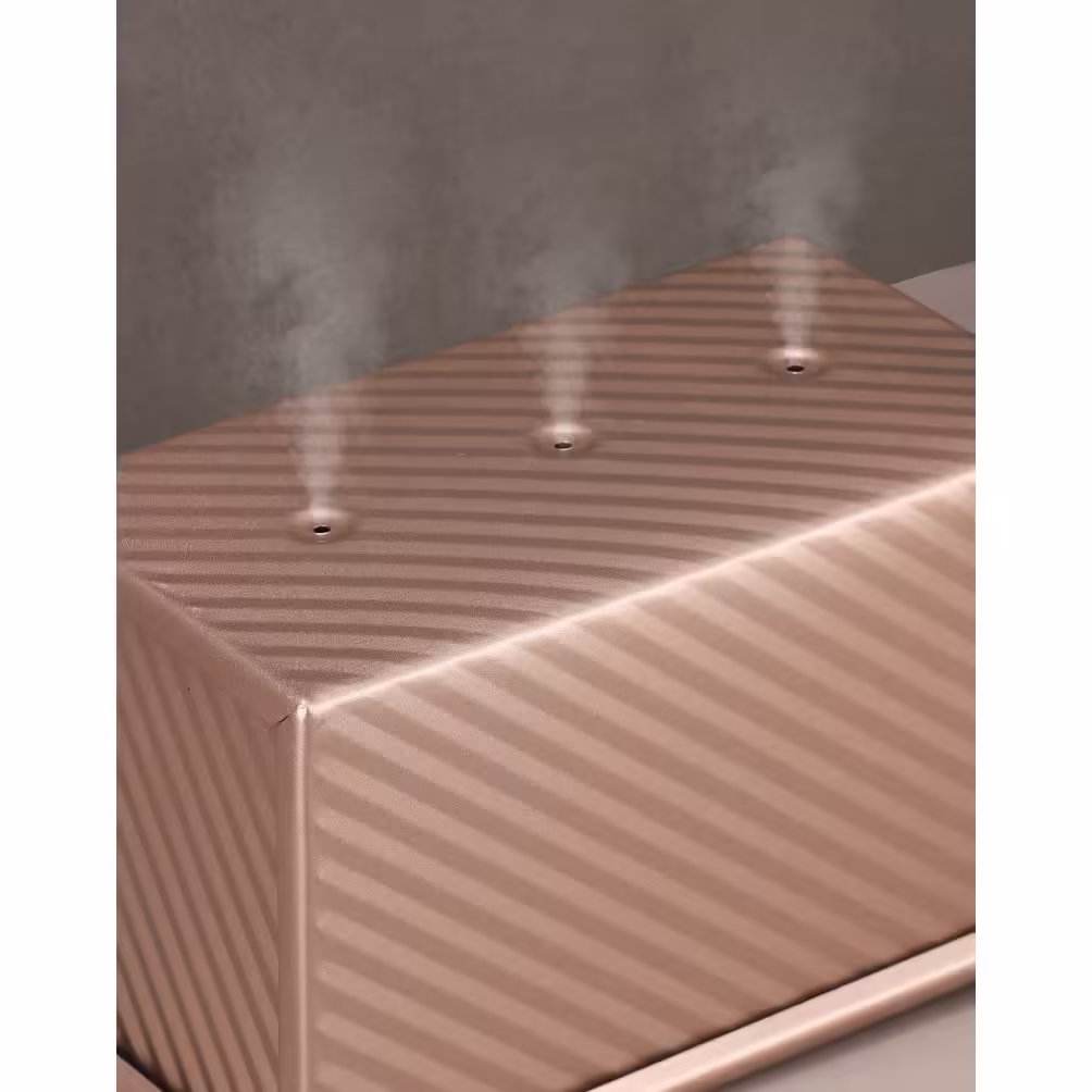 Tava pentru Paine, din Otel Carbon, 450 g, cu Capac, Antiaderenta, 21 x 11 x 11.5 cm, Roz Auriu