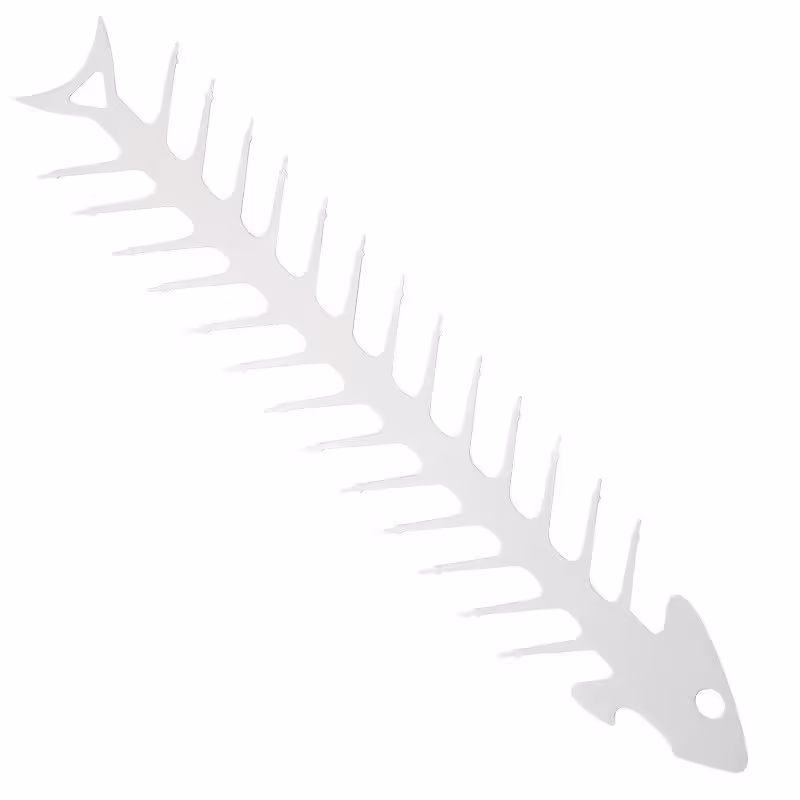 Forma pentru Frigarui, Model Oase de Peste, din Otel Inoxidabil, Instrument pentru Gratar, BBQ, cu Deschizator de Sticle, 30×6 cm, Argintie