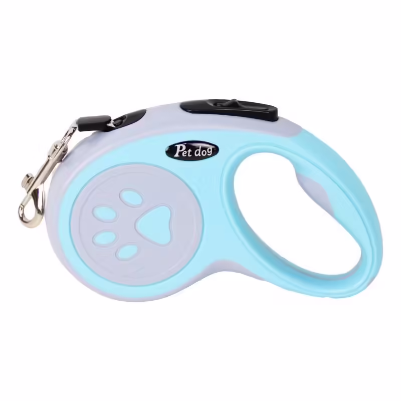 Lesa Automata Retractabila, pentru Caini, 3m, 20 kg, ABS, Gri/Bleu, 8x12x4 cm