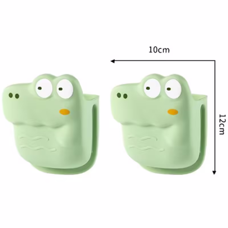 Manusa din Silicon pentru Cuptor, Anti-Alunecare, pentru Capace, Oale, Tigai, de Uz Casnic, Rezistent la Temperaturi Inalte, Model Animat, 10×12 cm, Verde