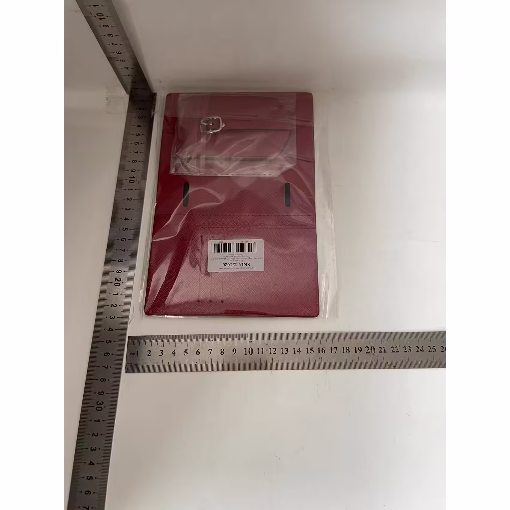 Portofel pentru Pasaport si Carduri, 23×16 cm, 70g, din Piele PU, Suport Pix, Accesoriu Suport Eticheta, Unisex, Multifunctional, Rosu