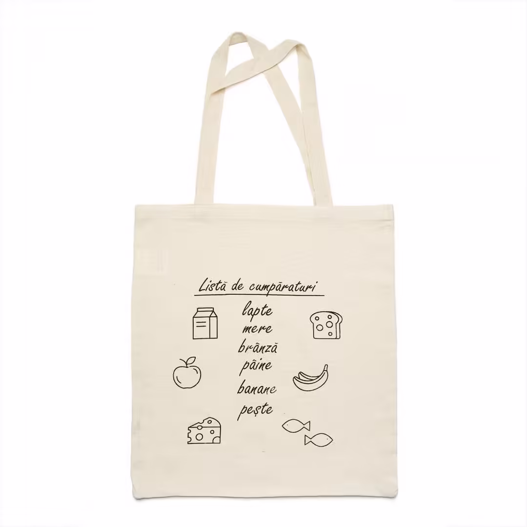Sacosa Heinner cumparaturi bumbac cu print