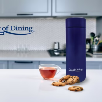 TERMOS INOX 450 ML, CU INDICATOR LED PENTRU TEMPERATURA, ALBASTRU, ART OF DINNING BY HEINNER