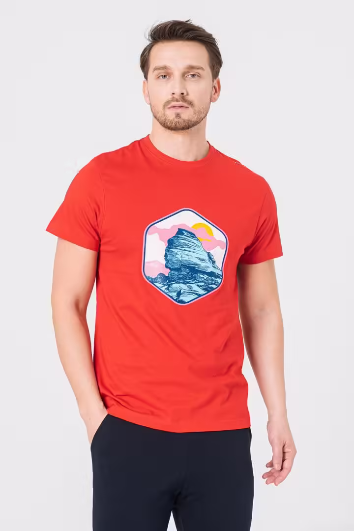 Tricou Casual Sfinx Barbati Rosu Marimea L Tricou Casual Sfinx Barbati Rosu Marimea L