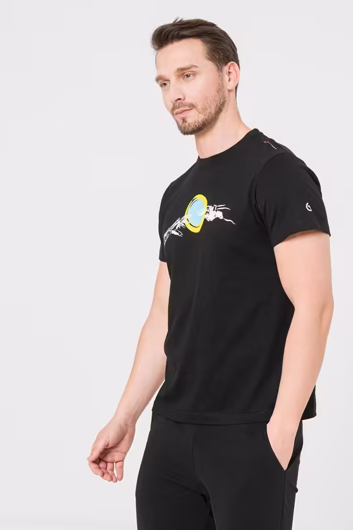 Tricou Casual Barbati Mana Bicicleta Negru Marimea S Tricou Casual Barbati Mana Bicicleta Negru Marimea S
