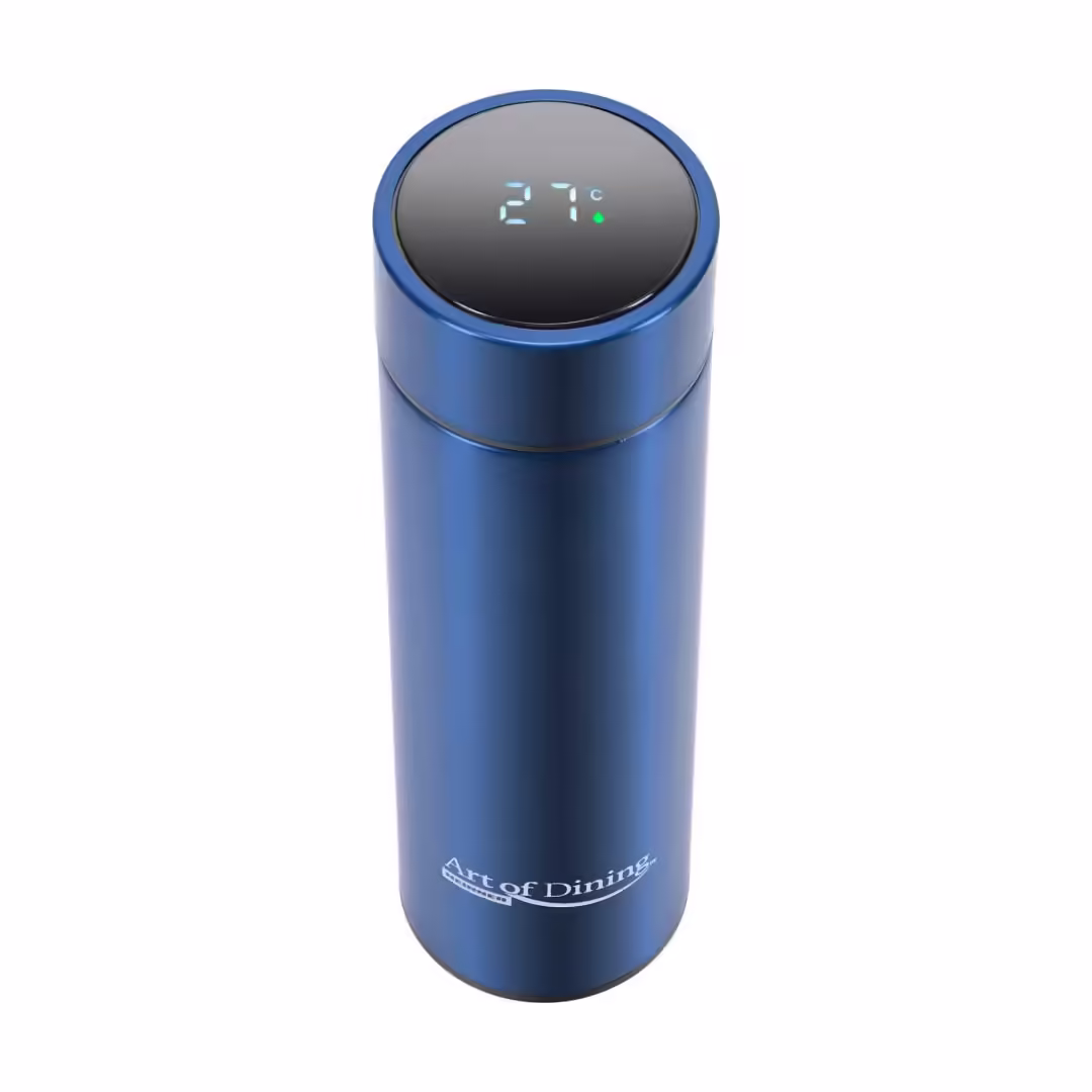 TERMOS INOX 450 ML, CU INDICATOR LED PENTRU TEMPERATURA, ALBASTRU, ART OF DINNING BY HEINNER