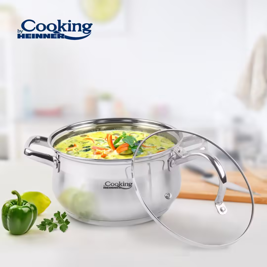 SEMIOALA INOX+CAPAC 18 X 10.5 CM, 2.6 L, AMIRA, COOKING BY HEINNER